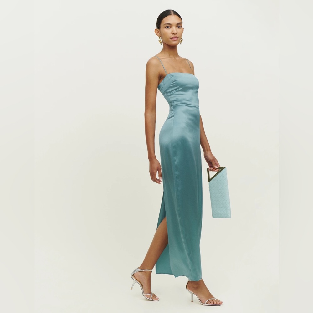 Reformation Frankie Dress in Verdigris 0P